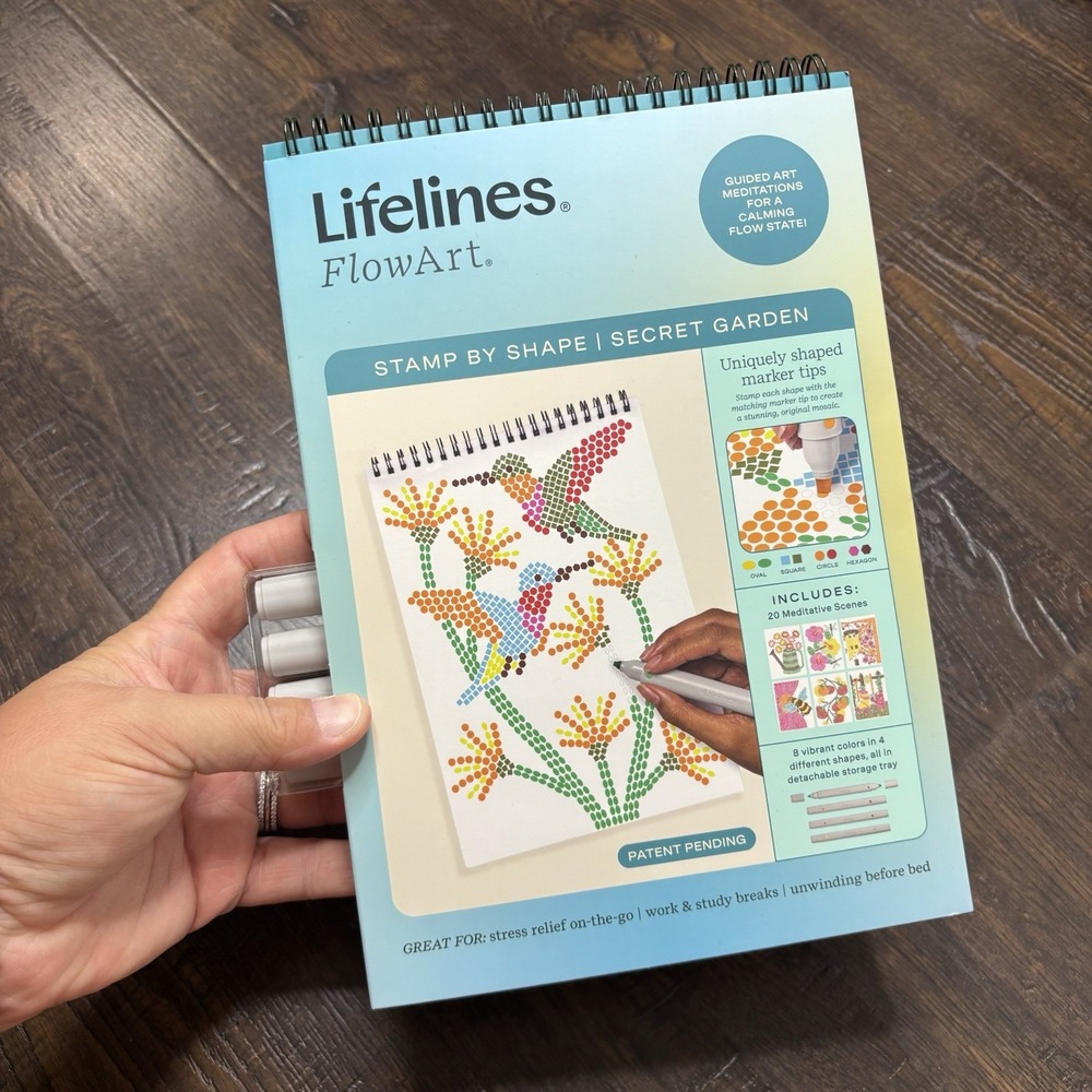 LIFELINES FLOWART STAMP BY SHAPE-SECRET GARDEN - 2O MEDITATIVE SCENES